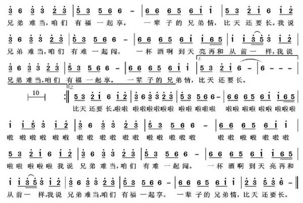 兄弟难当歌词