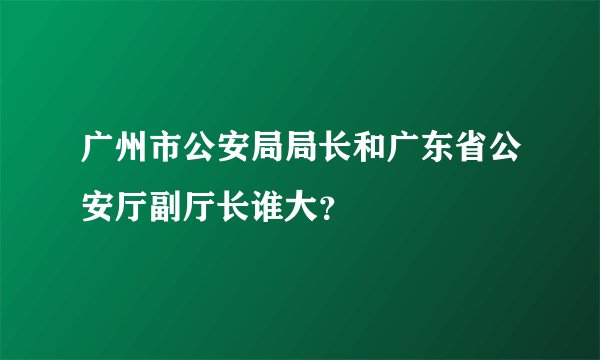 广州市公安局局长和广东省公安厅副厅长谁大？