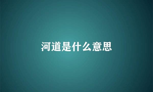 河道是什么意思