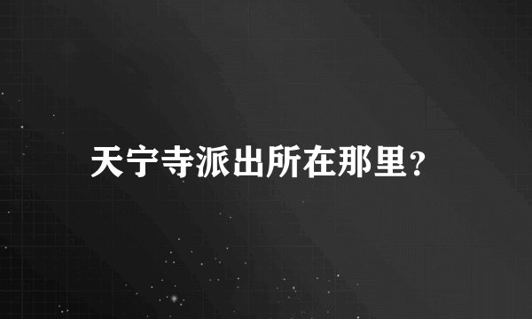 天宁寺派出所在那里?