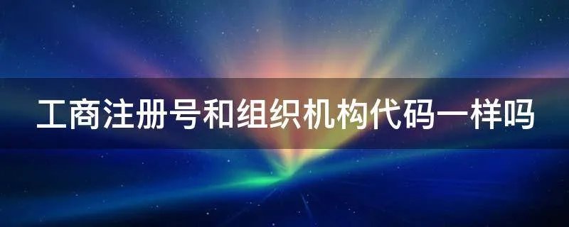 工商注册号和组织机构代码一样吗