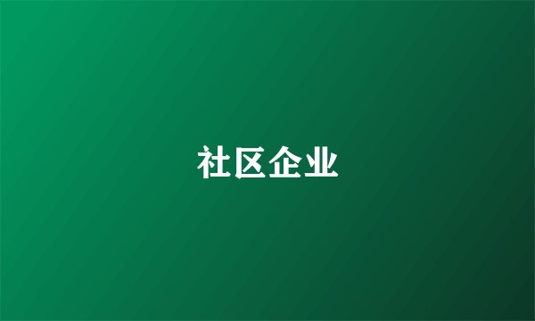 社区企业