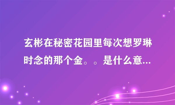 玄彬在秘密花园里每次想罗琳时念的那个金。。是什么意思？为什么念？