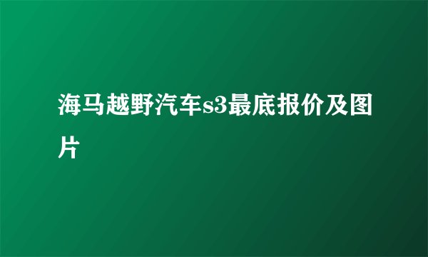 海马越野汽车s3最底报价及图片