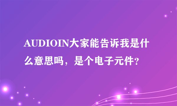 AUDIOIN大家能告诉我是什么意思吗，是个电子元件？