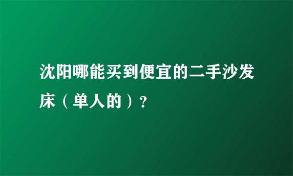 沈阳哪能买到便宜的二手沙发床（单人的）？