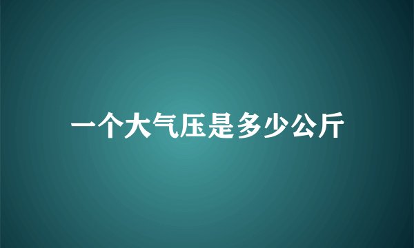一个大气压是多少公斤