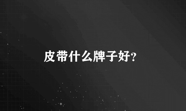 皮带什么牌子好？