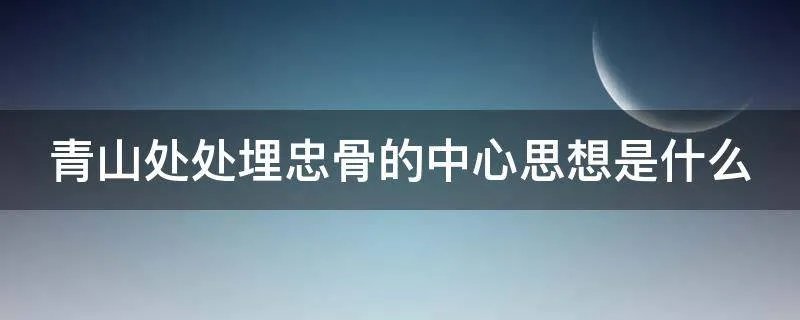 青山处处埋忠骨的中心思想是什么