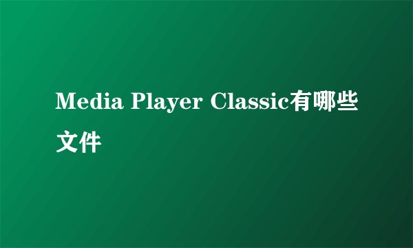 Media Player Classic有哪些文件