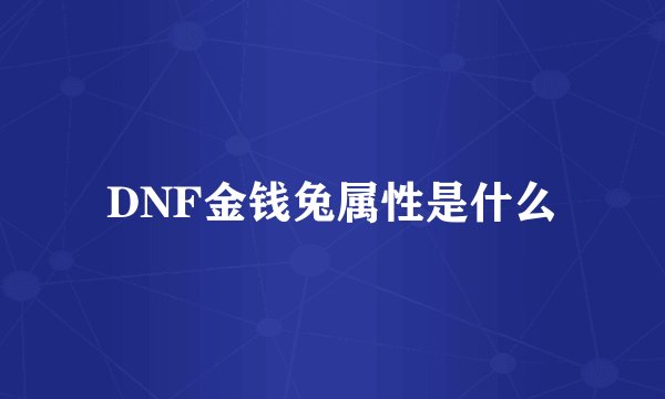 DNF金钱兔属性是什么