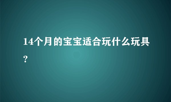 14个月的宝宝适合玩什么玩具？