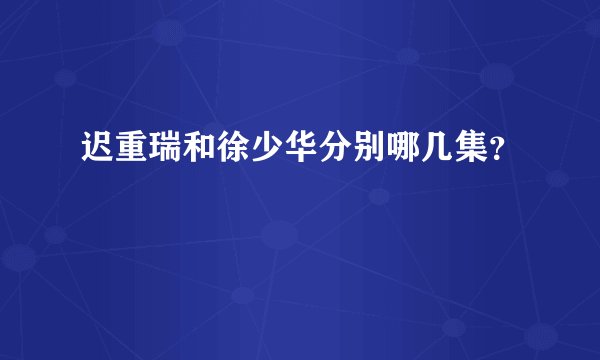 迟重瑞和徐少华分别哪几集？