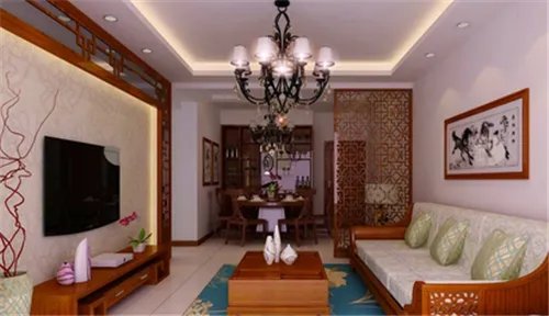 中式电视墙效果图大全   经典而又沉稳中式客厅