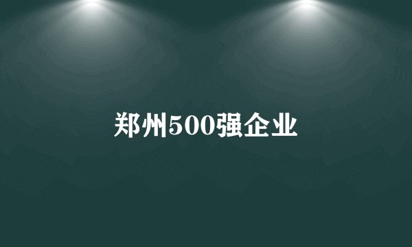 郑州500强企业