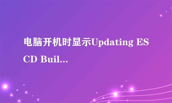 电脑开机时显示Updating ESCD Building DMI pool是什么意思啊~？