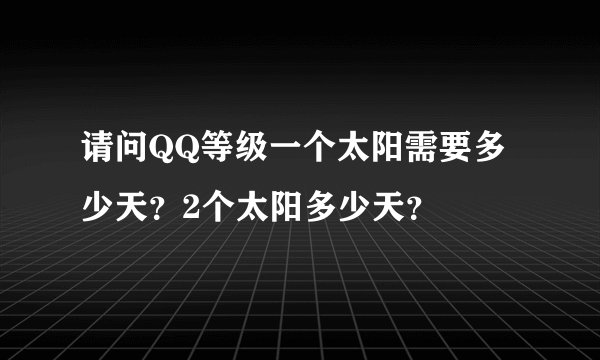 请问QQ等级一个太阳需要多少天？2个太阳多少天？
