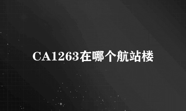 CA1263在哪个航站楼