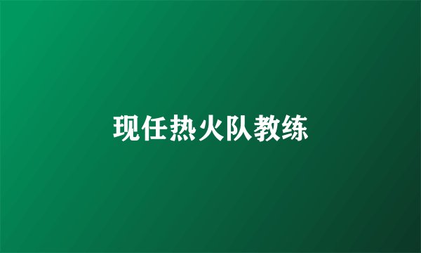现任热火队教练