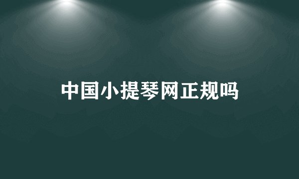 中国小提琴网正规吗