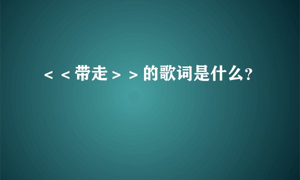 ＜＜带走＞＞的歌词是什么？