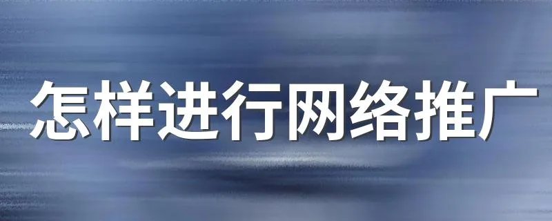 怎样进行网络推广 做网络推广的方法