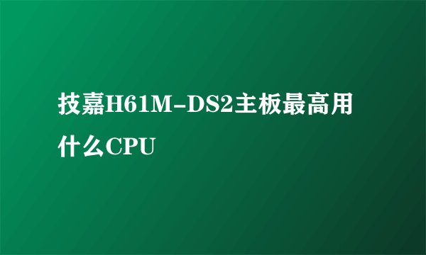 技嘉H61M-DS2主板最高用什么CPU
