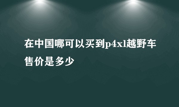 在中国哪可以买到p4xl越野车售价是多少