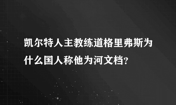 凯尔特人主教练道格里弗斯为什么国人称他为河文档？