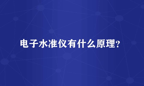 电子水准仪有什么原理？