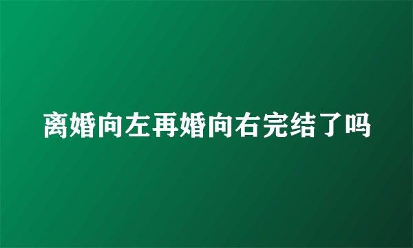 离婚向左再婚向右完结了吗
