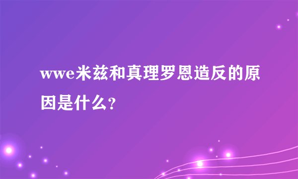 wwe米兹和真理罗恩造反的原因是什么？