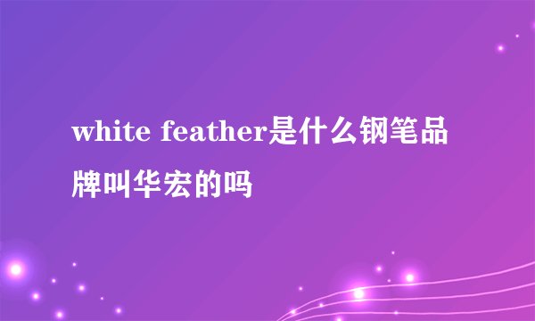 white feather是什么钢笔品牌叫华宏的吗