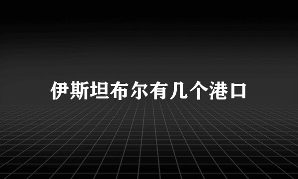 伊斯坦布尔有几个港口
