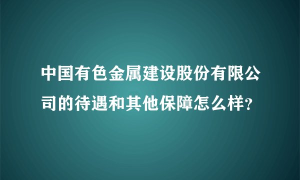 中国有色金属建设股份有限公司的待遇和其他保障怎么样？