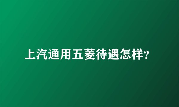 上汽通用五菱待遇怎样？