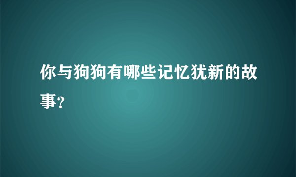 你与狗狗有哪些记忆犹新的故事？