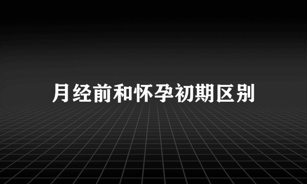 月经前和怀孕初期区别