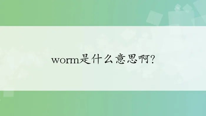 worm是什么意思啊？