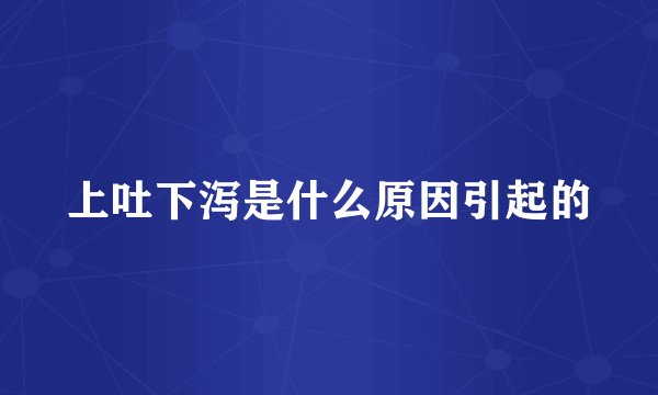 上吐下泻是什么原因引起的