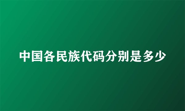 中国各民族代码分别是多少