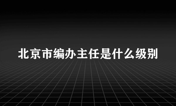 北京市编办主任是什么级别