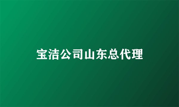 宝洁公司山东总代理