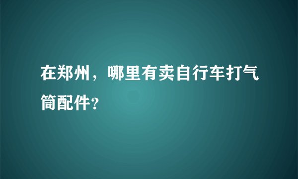 在郑州，哪里有卖自行车打气筒配件？