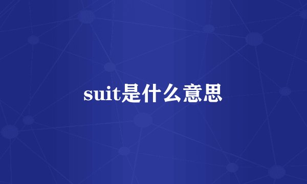 suit是什么意思