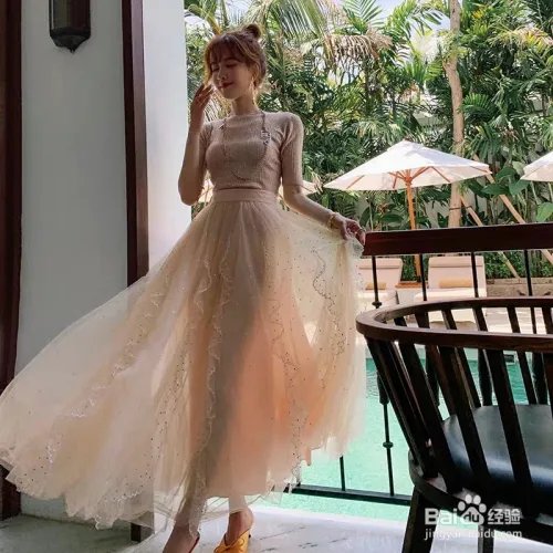 纱裙上面怎么搭配