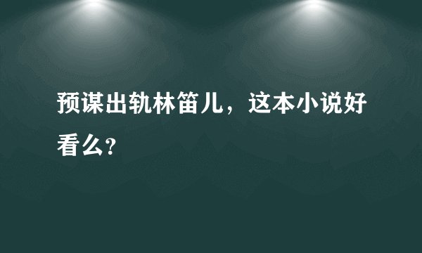 预谋出轨林笛儿，这本小说好看么？