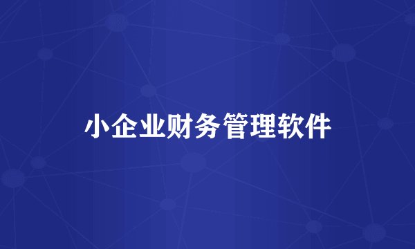 小企业财务管理软件