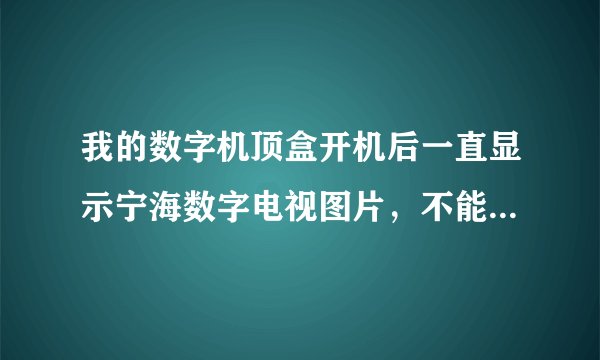我的数字机顶盒开机后一直显示宁海数字电视图片，不能搜台怎么办。。。