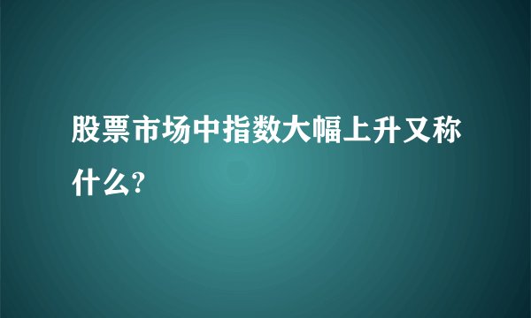 股票市场中指数大幅上升又称什么?